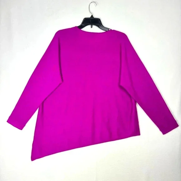Eileen Fisher 100% Cashmere Soft Lightweight Sweater Top Pink Barbie Women's XS - Picture 6 of 16